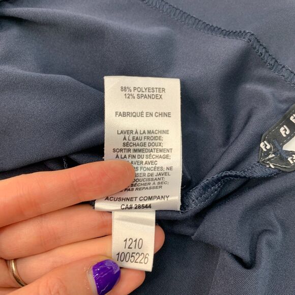 FootJoy Polo Shirt Mens M Medium Navy Blue ProDry Lisle Stretch Sweat Wicking - Picture 8 of 11